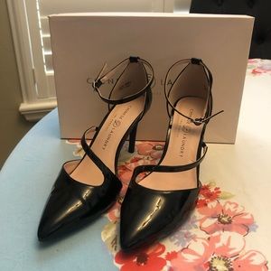 Chinese Laundry Black Patent Leather Strappy Heels